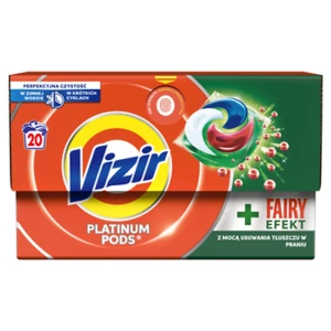 Vizir Platinum PODS + Fairy Effect Kapsułki do prania, 20 prań 424g