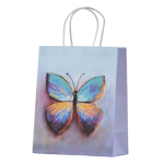 Torebka prezentowa TV-30 karbowana biała z nadrukiem 26,4 x 32,4 x13,7 cm