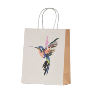 Torebka prezentowa TV-40 karbowana biała z nadrukiem 36 × 41 × 12 cm