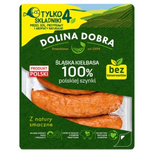 śląska kiełbasa 100% polskiej szynki 375 g dolina dobra