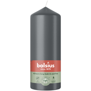 Bolsius Świeca pieńkowa 150/58 Essentials Burzowy szary