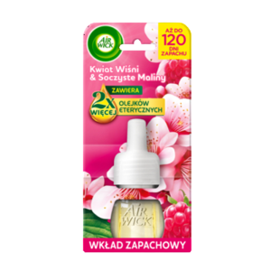 Air Wick Elektryczny odświeżacz powietrza Kwiat Wiśni i Soczyste Maliny Wkład 19 ml