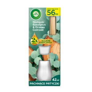 Air Wick Patyczki zapachowe Niebieski Eukaliptus i Drzewo Cedrowe 42 ml