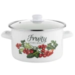 Garnek emaliowany prosty kalina Z/P 22CM 4,8L Florina