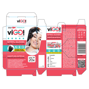 viGO! Rękawiczki nitrylowe rozmiar M 20 sztuk