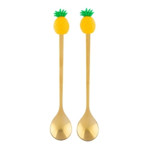 Komplet 2 łyżeczek w odcieniu złota z ozdobną końcówką Ananas Altom Design 1768521724840-45349-3-15q9op.png