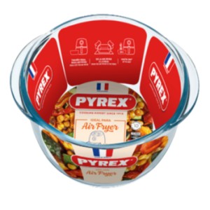 Brytfanna okrągła żaroodporna Air Fryer 20X18X7CM 1L PYREX