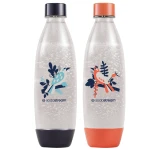 SodaStream butelka 2x1L_ CORAL ORANGE/DEEP BLUE BIRDS