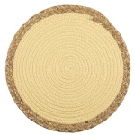 Mata okrągła z bawełnianego sznurka 38 cm Altom Design żółta