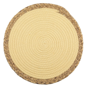 Mata okrągła z bawełnianego sznurka 38 cm Altom Design żółta