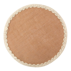 Mata stołowa jutowa z białym obszyciem 38 cm Altom Design
