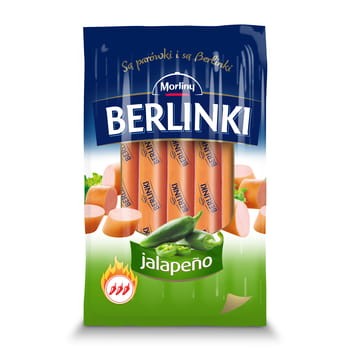 Parówki Berlinki jalapeno Morliny 250 g 62.jpg