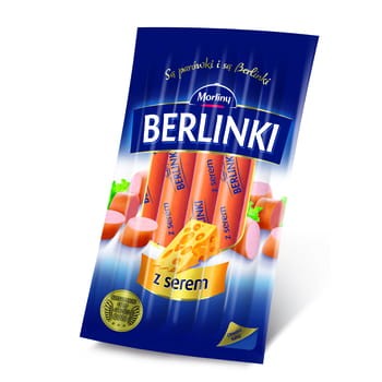 Parówki Berlinki z serem Morliny 250 g 67.jpg