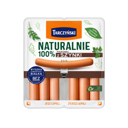 Parówki 100% z szynki 200 g Tarczyński Parówki 100% z szynki 200g Tarczyński Naturalnie