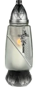 Znicz Z-463 satyna chrom krzyżyk 100g 36h