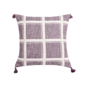 Poduszka dekoracyjna 45 x 45 cm krata wrzos