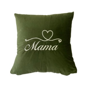 Poduszka dekoracyjna haftowana Dzień Mamy kolor zielony