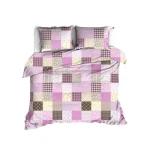 Komplet pościeli Kora 160x200 cm + 2x70x80 cm wzór Różowy patchwork