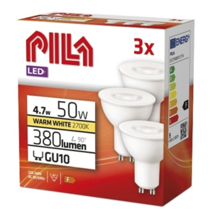 Żarówka LED PILA GU10 4,7W barwa ciepła 3szt