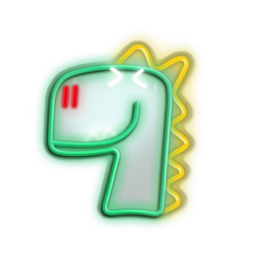 Neon LED Forever Light Jurassic Dino zielony FLNJ02