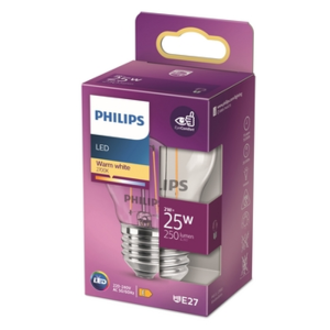 Żarówka LED Philips kulka 2W E27 barwa ciepła filament