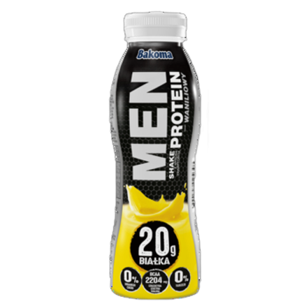 Jogurt pitny Men Shake białkowy wanilia Bakoma 380 g Jogurt pitny Men Shake białkowy wanilia Bakoma 380g