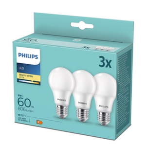 Żarówka LED Philips 8W E27 3 szt. 2700K