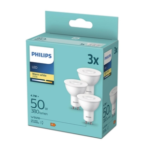 Żarówka LED Philips 4,7W GU10 3 szt. 2700K