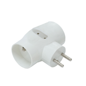 Rozgałęźnik dwa gniazda z uziemieniem i jedno płaskie DG-ZF01/02-1A