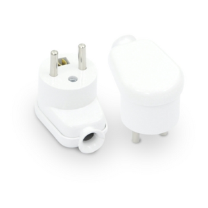 Wtyczka kątowa 2P+Z WT-16 BIAŁA