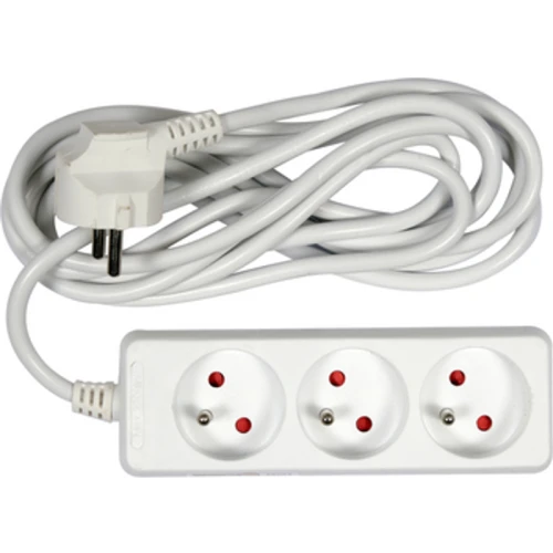 VOREL Przedłużacz elektryczny biały 3 m, 3 gniazda z uziemieniem 1768509109348-21921-3-9qjjgd.png