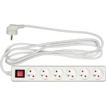 VOREL Przedłużacz elektryczny biały 3 m z wyłącznikiem, 6 gniazd z uziemieniem