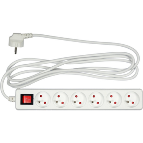 VOREL Przedłużacz elektryczny biały 3 m z wyłącznikiem, 6 gniazd z uziemieniem 1768509149236-22011-3-63hf4.png