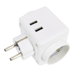 Rozgałęźnik z uziemieniem 3 gniazda 16A + 2xusb max.2.4A