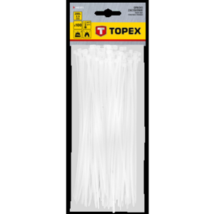 Opaski zaciskowe 2.5 x 200 mm, 100 szt., białe