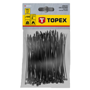 Opaski zaciskowe 2.5 x 100 mm, 100 szt., czarne