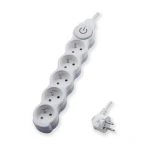 Przedłużacz 5 gniazd z uziemieniem i wyłącznikiem 3x1,5mm² 3m