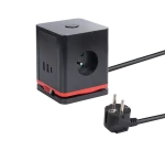 Przedłużacz kostka 3 gn. z "0" z wył. 1,4m 1,5mm2 + gniazda usb 2x usb-a, 1x usb-c + kabel usb-c