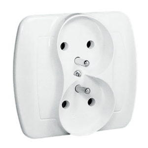 Gniazdo podwójne z uziemieniem AGZ2 białe