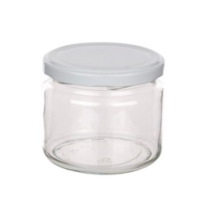 Słoik 330 ml z zakrętką białą fi 82 (6 zaczepowa) komplet 6 sztuk