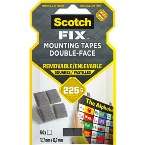 Scotch-Fix™ Kwadraty montażowe wielokrotnego użytku, 12,7 mm x 12,7 mm, 64 kwadraty/opakowanie 1768510085303-24207-3-97vjs9.png