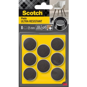 Scotch® Ultra odporne podkładki filcowe, szare, Ø25mm, 8 szt./opak.