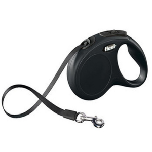 Smycz automatyczna Flexi 5 m, taśma, czarna, New Classic S - dla psów o wadze do 15 kg
