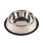 Miska metalowa lupipets ze stali nierdzewnej dla kotów i małych psów, na gumie, antypoślizgowa, pojemność 0,25 litra,