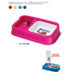 Dozownik do wody i pokarmu dla kotów i psów, podstawa antypoślizgowa, wymiary 34x20,5x7 cm