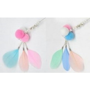 Zabawka "Wędka z koralikami i piórkami" dla kota, długość wędki 40 cm