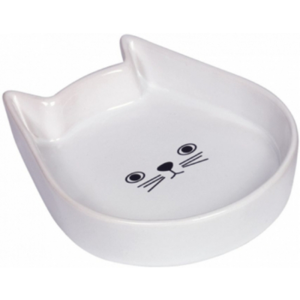 Miseczka ceramiczna dla kota, 200 ml, biała, 13x16x3 cm