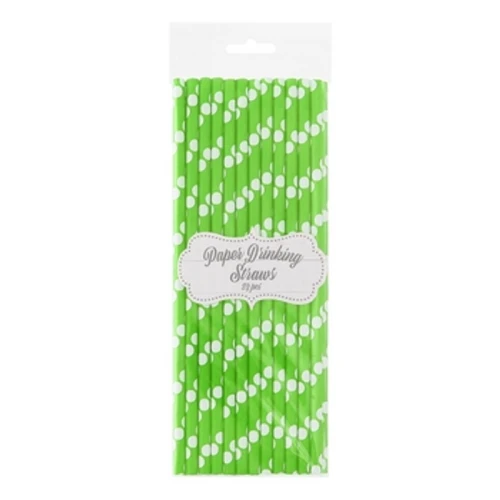 Słomki papierowe pistacjowe w białe groszki, 6x197mm / 24 szt. 1768504741730-13269-3-esvf6j.png