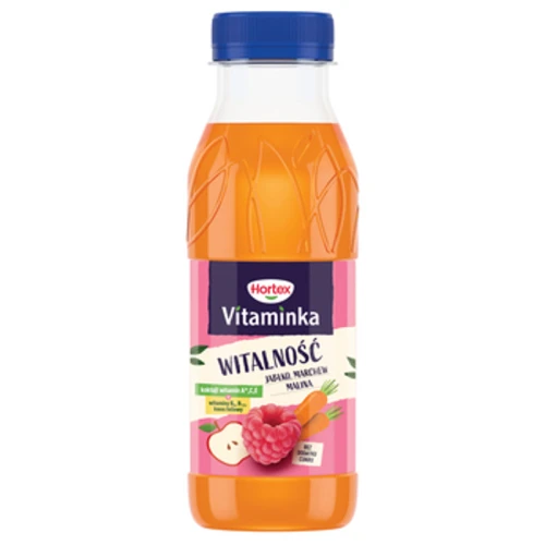 Hortex Vitaminka jabłko, marchew, malina Sok butelka aPet 300 ml 1771425194311-56-2-xy9uki.png