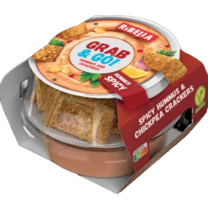 Ribella Grab & Go Hummus pikantny z krakersami z ciecierzycy 130g
